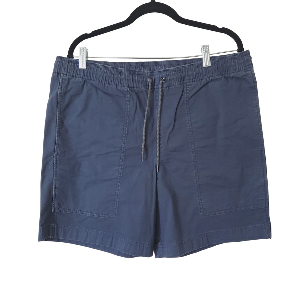 CC Filson Mens Camp Shorts Dry Falls‎ Blue Elastic Waist Stretch XL Cotton